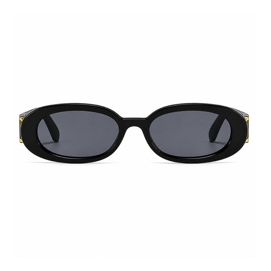 DD Solbrille Oval - Sort Grå