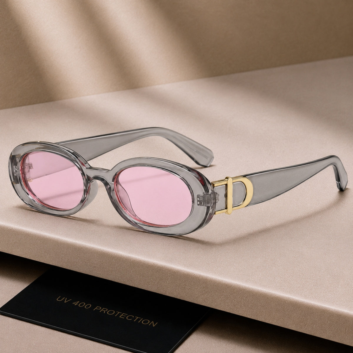 DD Solbrille Oval - Grå Pink