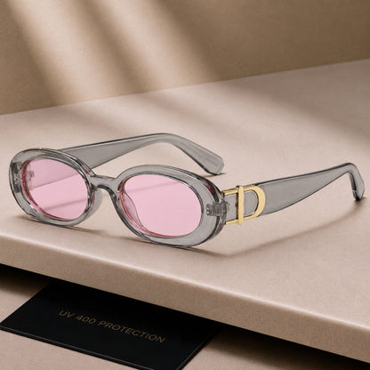 DD Solbrille Oval - Grå Pink