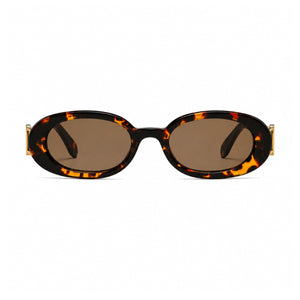 DD Solbrille Oval - Leopard Brun
