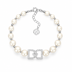 DD Perlenarmband Diamanten - Silber