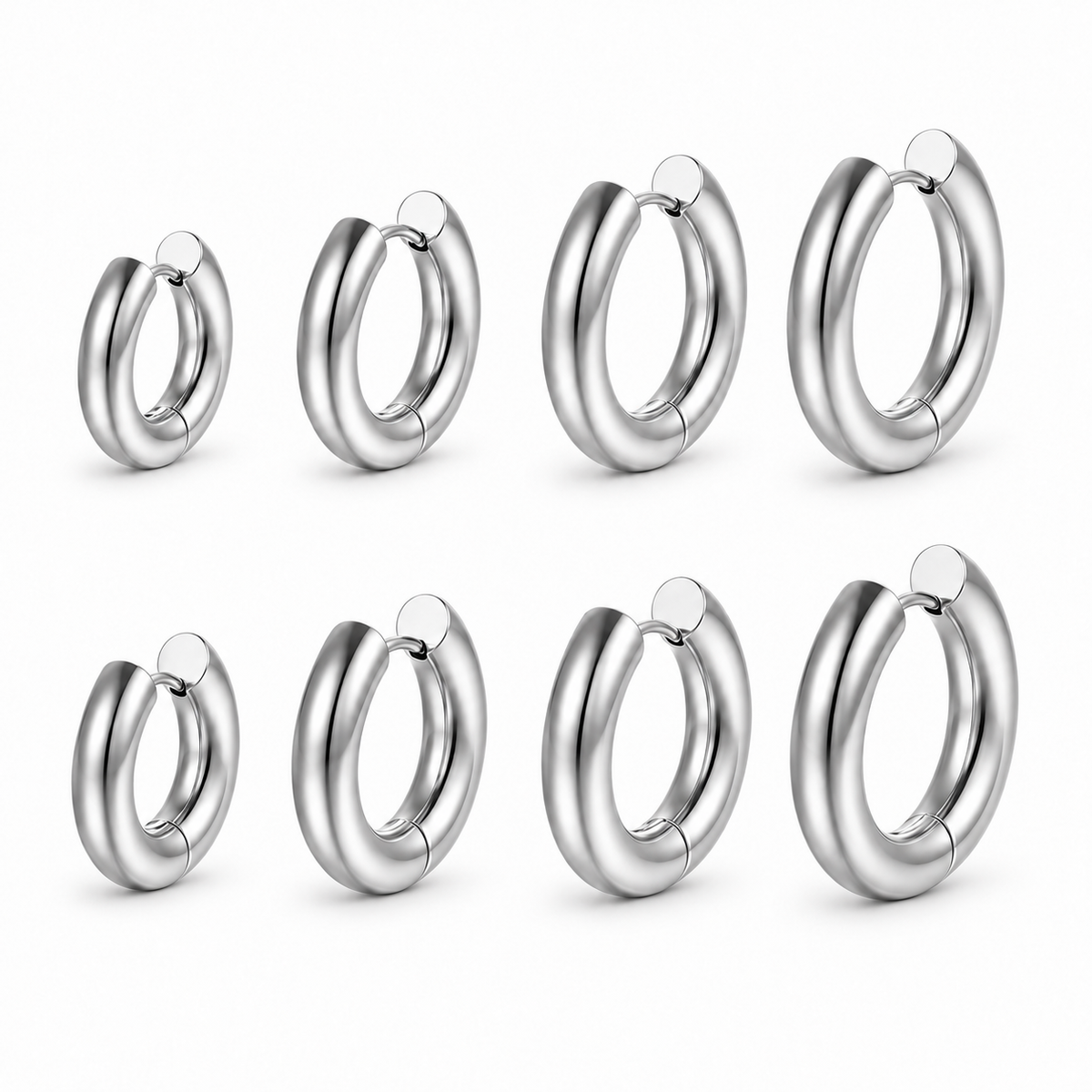 Klassieke Ronde Hoepeloorbellen - Zilver