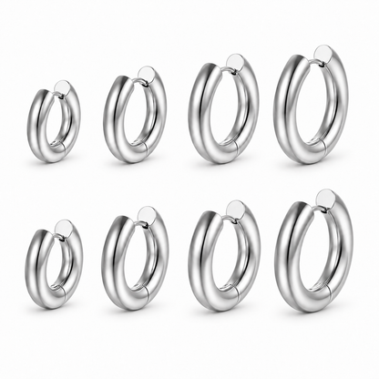 Klassieke Ronde Hoepeloorbellen - Zilver