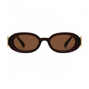 DD Solbrille Oval - Mørke Brun