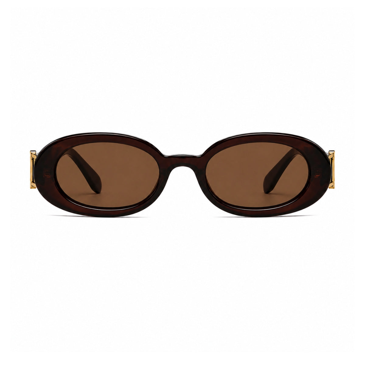 DD Solbrille Oval - Mørke Brun