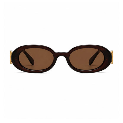 DD Solbrille Oval - Mørke Brun