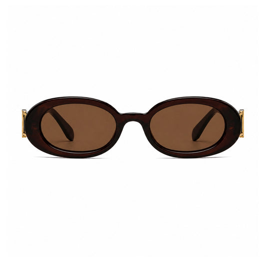 DD Solbrille Oval - Mørke Brun