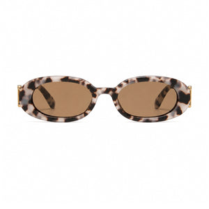 DD Solbrille Oval - Hvid Leopard