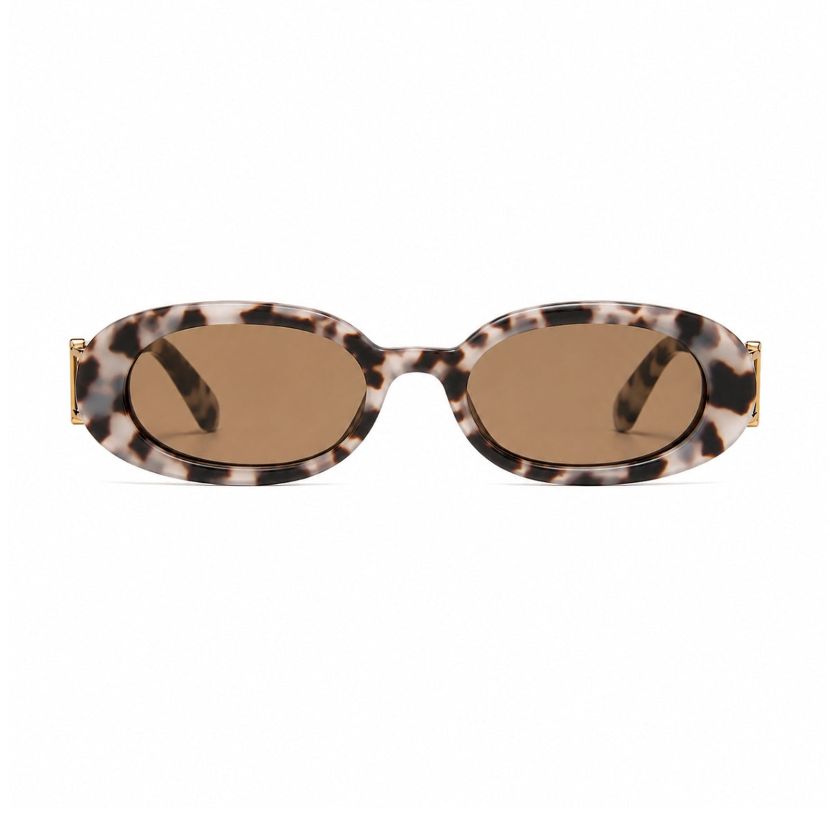 DD Solbrille Oval - Hvid Leopard
