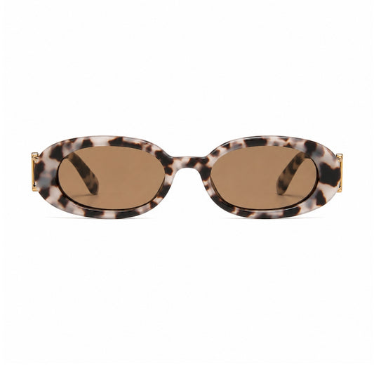DD Solbrille Oval - Hvid Leopard