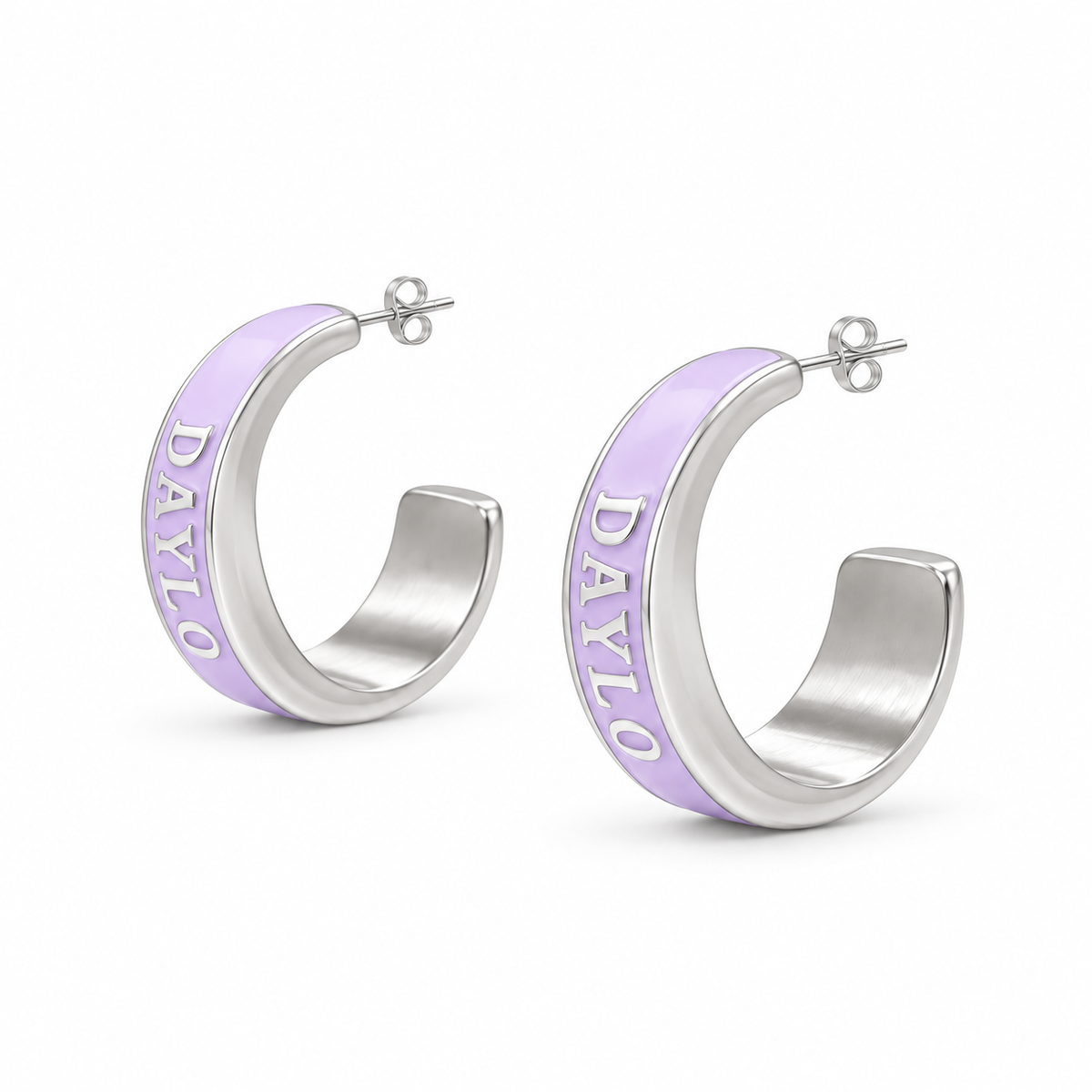 Hoops - Silver/Lila
