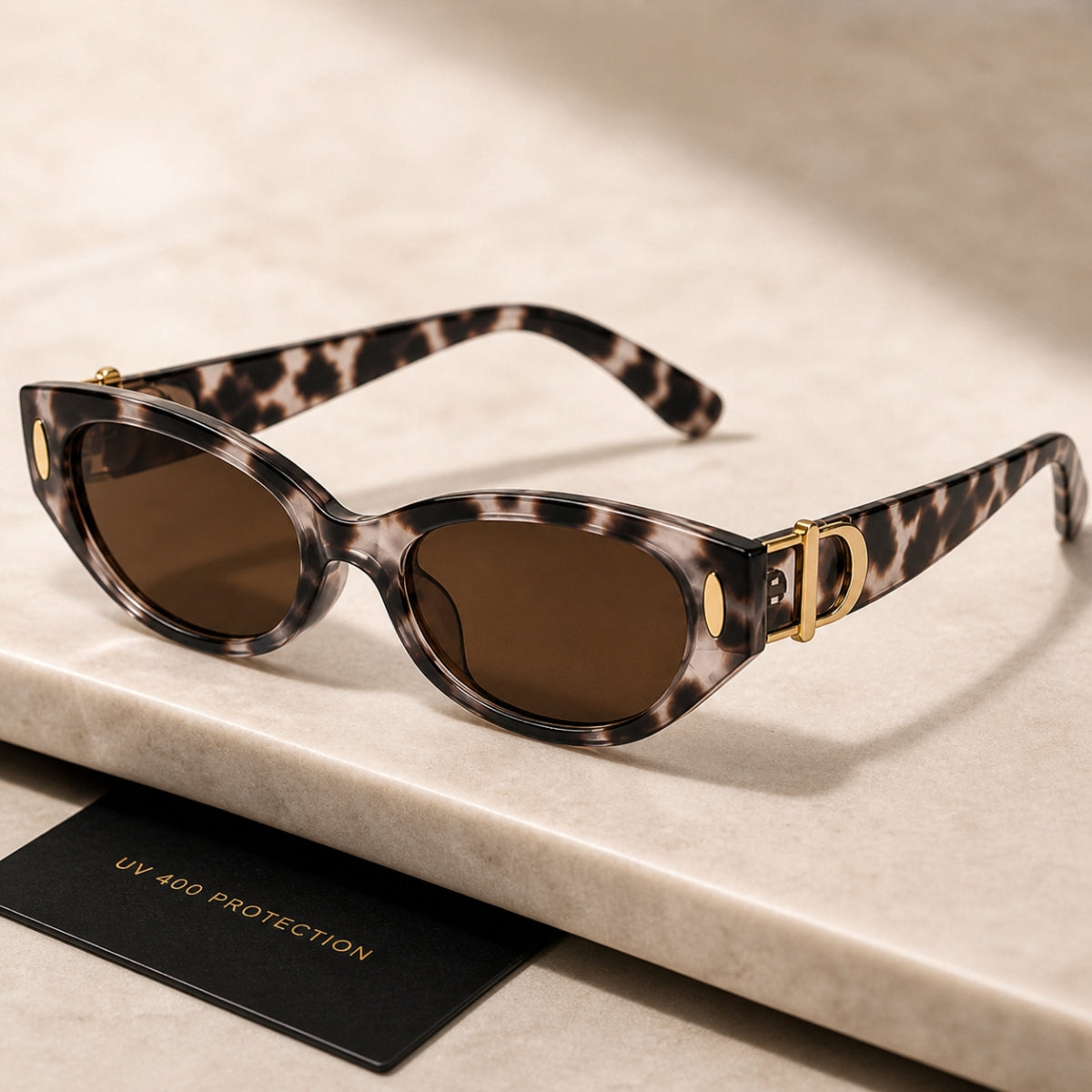 DD Solbrille - Hvid Leopard