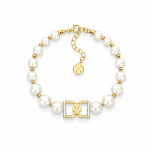 DD Perlenarmband Diamanten - Gold