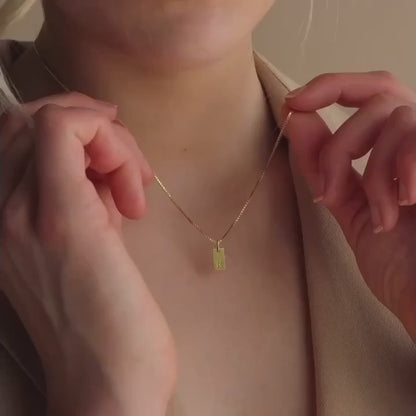 Flat Letter Necklace - Gold