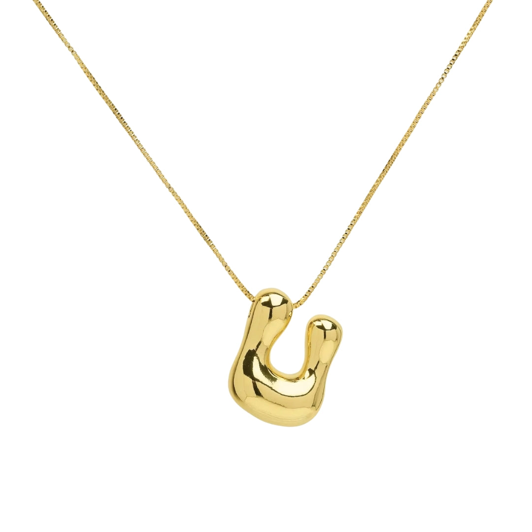 Chunky Letter Necklace - Gold