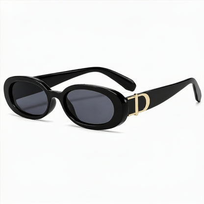 DD Solbrille Oval - Sort Grå