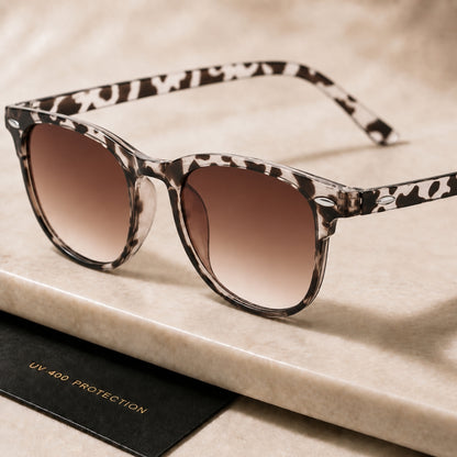 Savio Solbrille - Hvid Leopard