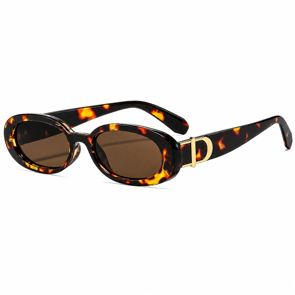 DD Solbrille Oval - Leopard Brun