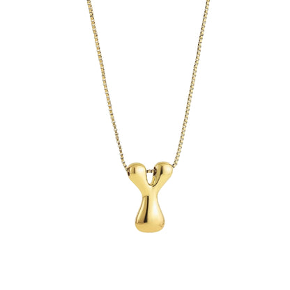 Chunky Letter Necklace - Gold